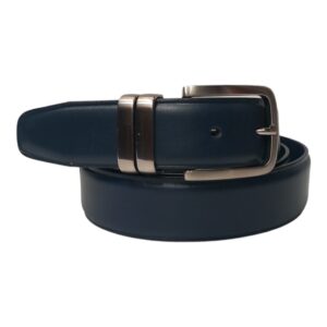 CI0296B120 Cintura in vera pelle passante con bordatura metallica Mis.105/120 Col. Blu
