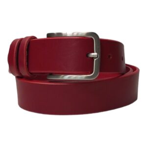 CI0401R120 Cintura in vera pelle fibbia quadrata Art. 5986 Mis.105 / 120 L.3.5 Col.Rosso